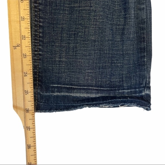 Vintage America Missy Dark Wash Mid Rise Boyfriend Distressed Ripped Jea… - Picture 9 of 12